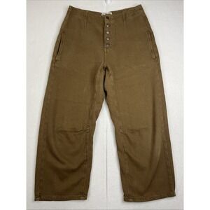 We The Free Free People Osaka Mid Rise Barrel Leg Loose Fit Trousers Sz 27